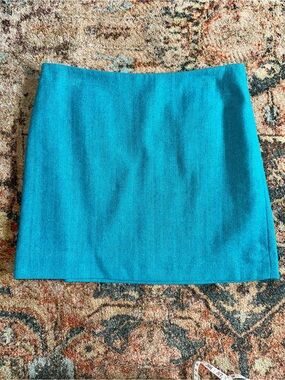 J. Crew Teal Mini Skirt - Sleek Straight Cut